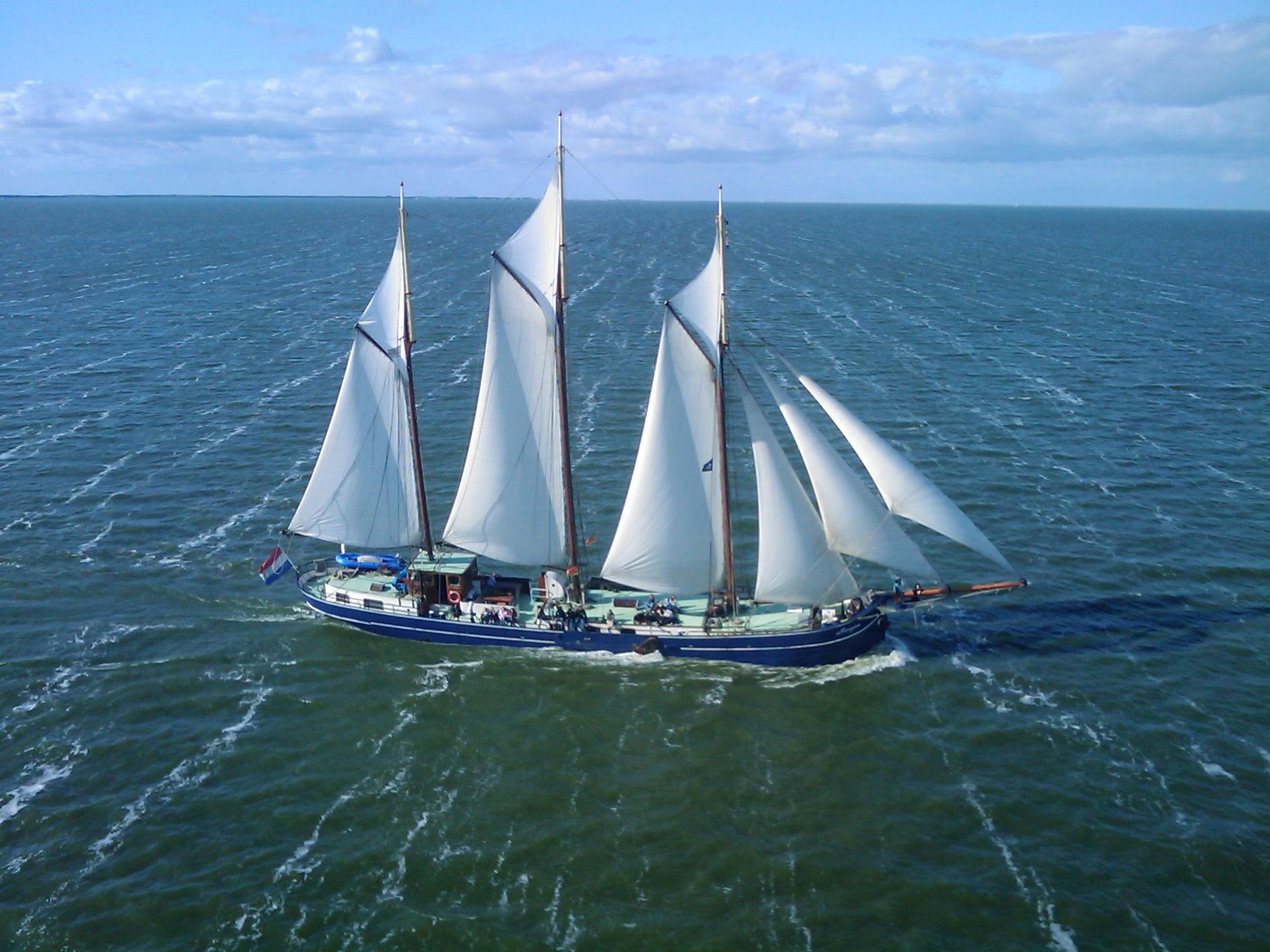 Brandarisrace zeilen aan boord van de Morgana vanuit Harlingen