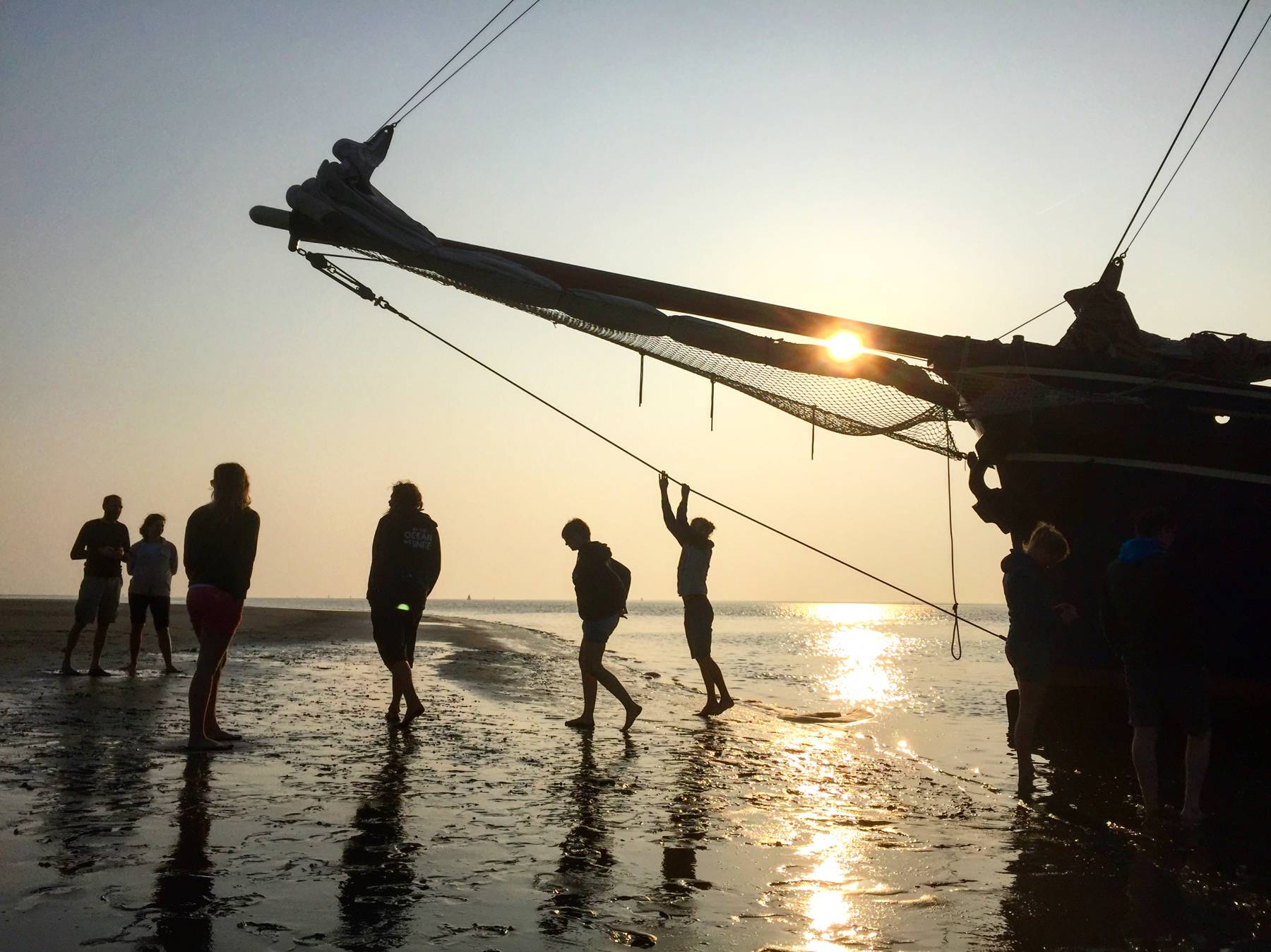 Droogval weekend aan boord van de Poolster op de Waddenzee vanuit Harlingen